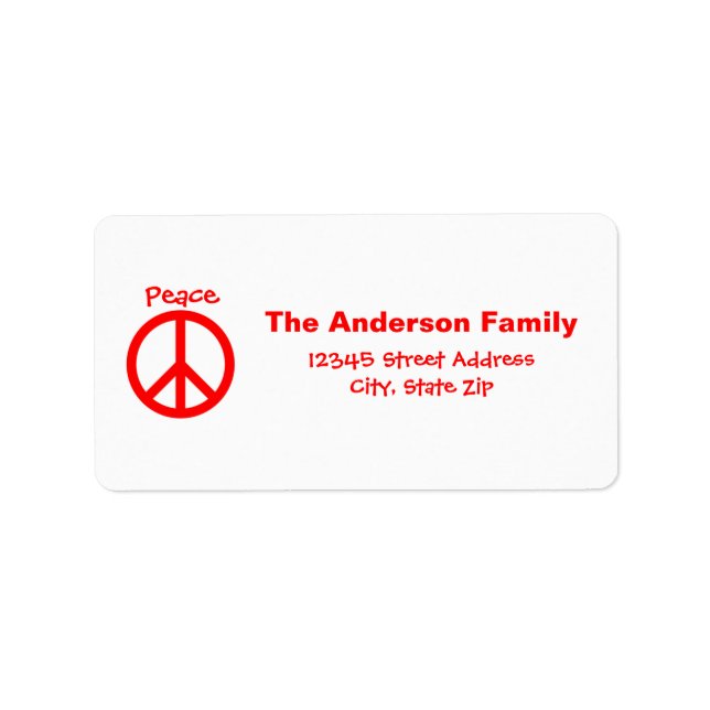Peace, Love, Joy Peace Sign - Address Label (Front)