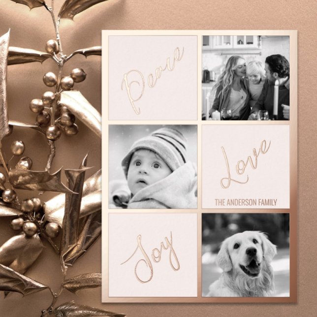 Peace love joy Photo Christmas real rose gold (Creator Uploaded)