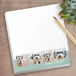 Peace Love Joy Photo Collage Holiday Greeting Notepad<br><div class="desc">Mint and Ice Blue - Use 4 square or instagram pictures to make a unique and trendy Merry Christmas memento. If you need to move anything around,  click on the customise button to make changes.</div>