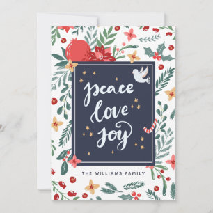 Peace Love Joy Photo Holiday Card