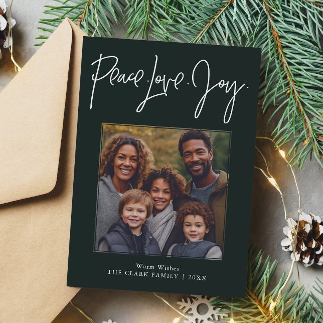 "Peace Love Joy" Photo Holiday Card (Creator Uploaded)