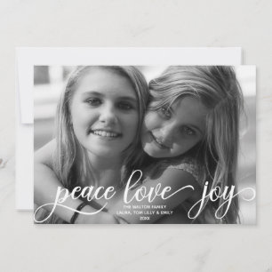 Peace Love Joy Scandinavian Holiday Photo Card