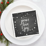 Peace Love Joy Star Christmas Holiday Napkin<br><div class="desc">Peace Love Joy Star Christmas Holiday paper napkins.</div>
