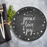 Peace Love Joy Star Christmas Holiday Paper Plate<br><div class="desc">Peace Love Joy Star Christmas Holiday Paper Plates</div>