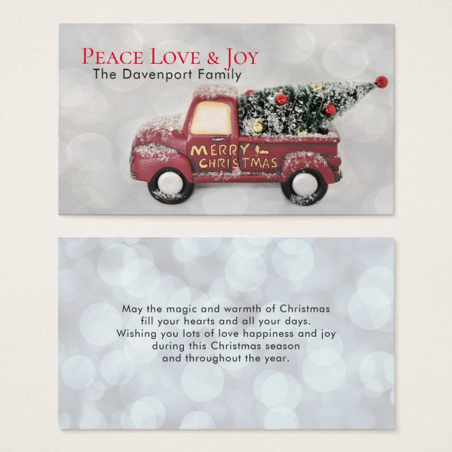 Peace Love & Joy Toy Truck Merry Christmas (Front & Back)