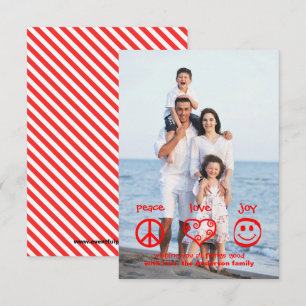 Peace, Love, Joy Vertical - 3x5 Christmas Card