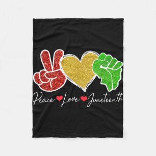 Peace love juneteenth 1865 black pride freedom fleece blanket