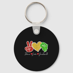 Peace love juneteenth 1865 black pride freedom key ring