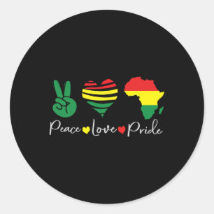 Peace Love Juneteenth 1865 Black Pride Men Women K Classic Round Sticker