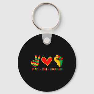 Peace Love Juneteenth 1865 Independence Day Black Key Ring