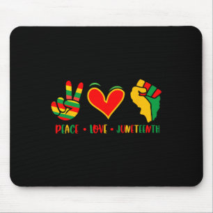 Peace Love Juneteenth 1865 Independence Day Black Mouse Pad