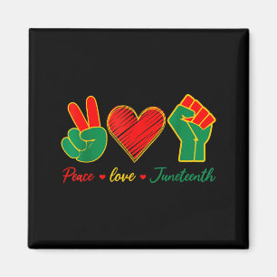 Peace love juneteenth black pride freedom 4th of magnet