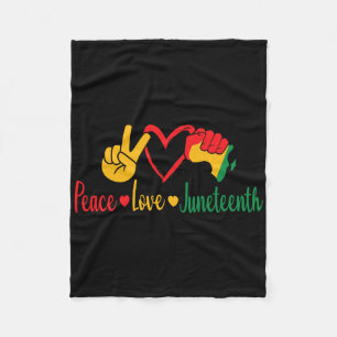 Peace Love Juneteenth Black Pride Freedom  Fleece Blanket