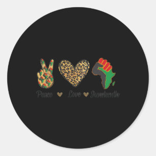 Peace Love Juneteenth Black Pride Independence Day Classic Round Sticker