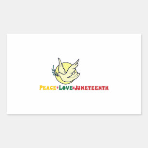 Peace Love Juneteenth Pride Black Girl Black Queen Rectangular Sticker