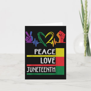 Peace love juneteenth pride black girl queen women card