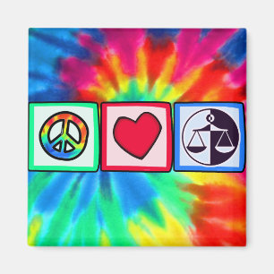 Peace, Love, Justice Magnet