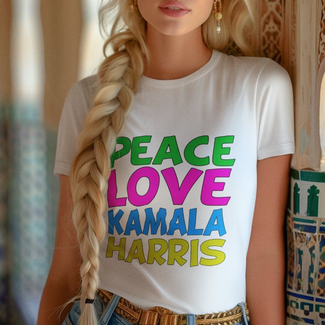 Peace Love Kamala Harris Cute Election Women's Tri-Blend Shirt (Creator Uploaded)