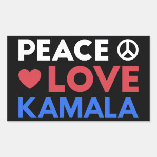 Peace Love Kamala I - Kamala Harris For President Rectangular Sticker