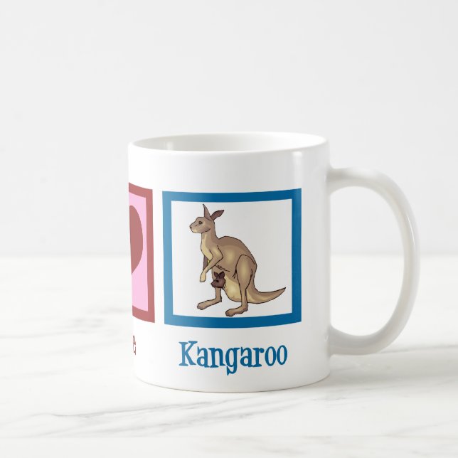 Peace Love Kangaroo Coffee Mug (Right)