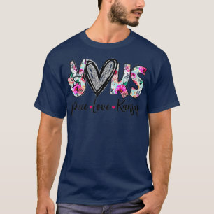 Peace Love Kansas Vinatge Floral Kansas Lovers  T-Shirt