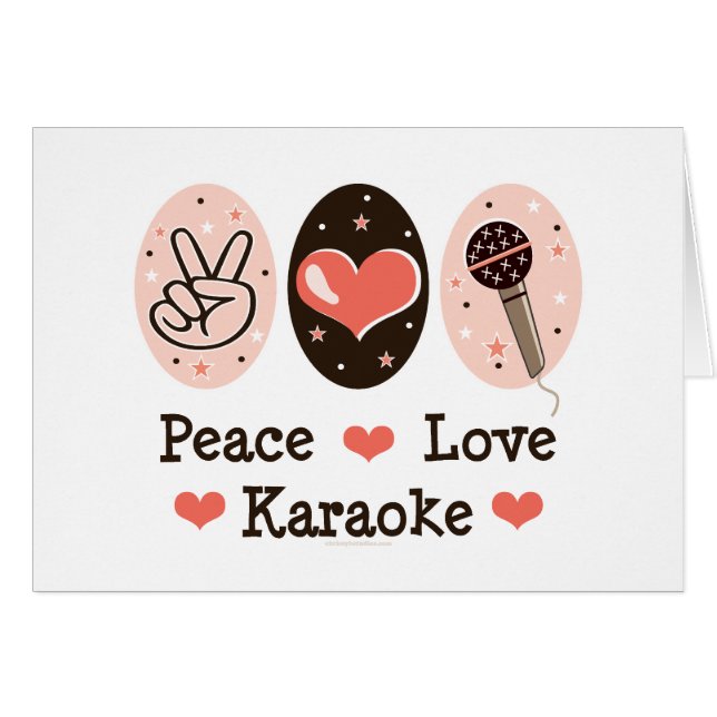 Peace Love Karaoke Blank Card (Front Horizontal)