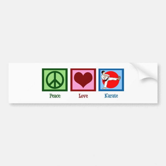 Peace Love Karate Bumper Sticker (Front)