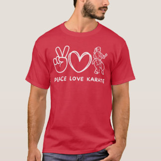 Peace Love Karate Girl Retro Karate Girl Lover Mar T-Shirt