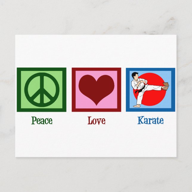 Peace Love Karate Postcard (Front)