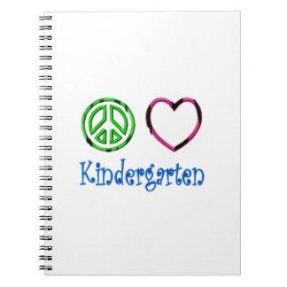 Peace Love Kindergarten School Kid Grade Teacher Spiral Notebook