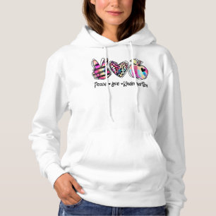 Peace Love Kindergarten Teacher Girls Back To Scho Hoodie
