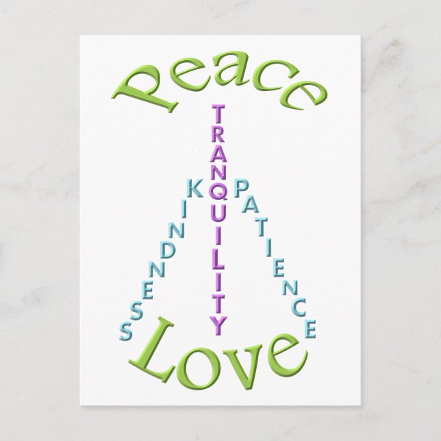 Peace Love Kindness Postcard (Front)