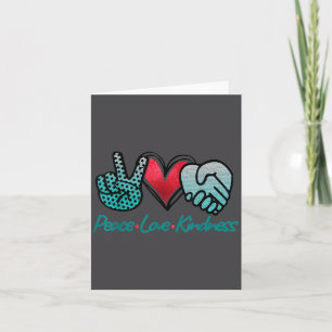 Peace Love Kindness Symbols Teal Design  Card