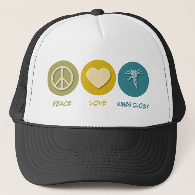 Peace Love Kinesiology Trucker Hat (Front)