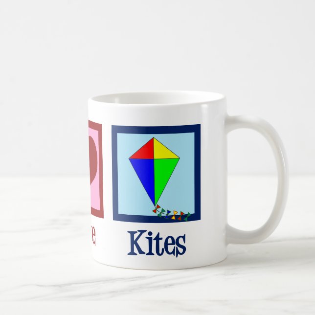 Peace Love Kites Cute Kite Festival Coffee Mug (Right)