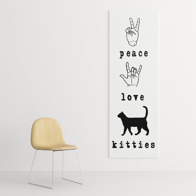 Peace Love Kitties Cat Lover Art Canvas (Creator Uploaded)