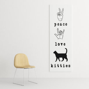 Peace Love Kitties Cat Lover Art Canvas Print