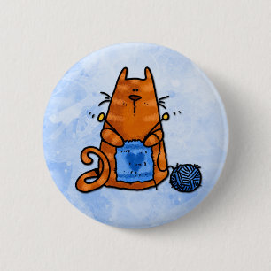 peace love knit 6 cm round badge