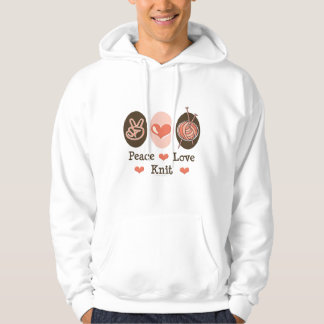 Peace Love Knit Hooded Sweatshirt