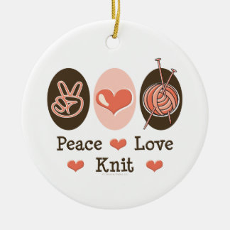 Peace Love Knit Ornament
