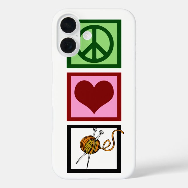 Peace Love Knitting Case-Mate iPhone Case (Back)