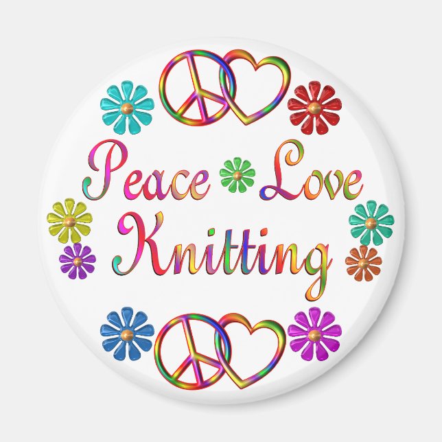 PEACE LOVE KNITTING MAGNET (Front)