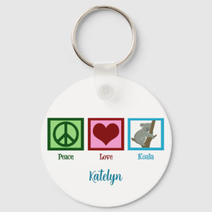 Peace Love Koala Key Ring