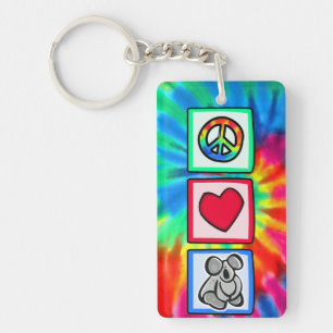Peace, Love, Koalas Key Ring