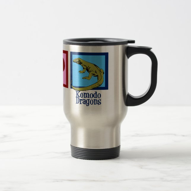 Peace Love Komodo Dragons Travel Mug (Right)