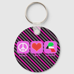 Peace Love Kuwait Key Ring
