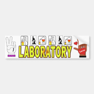 PEACE LOVE LABORATORY BUMPER STICKER