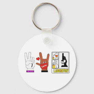 PEACE LOVE LABORATORY KEY RING