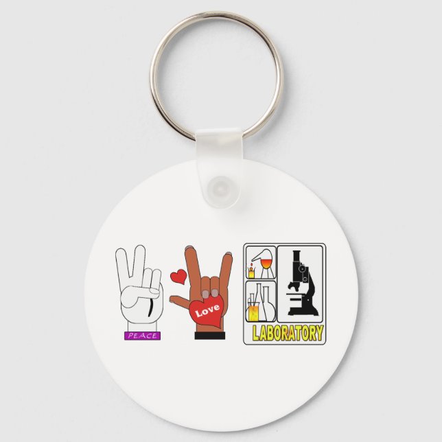 PEACE LOVE LABORATORY KEY RING (Front)