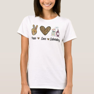 Peace Love Laboratory Lab Research Leopard Men Wom T-Shirt